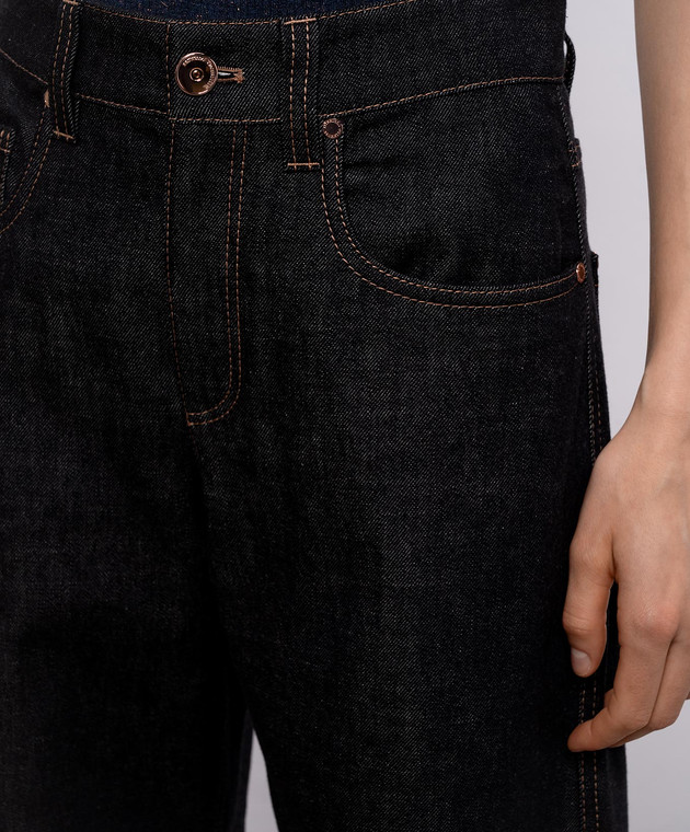 Brunello Cucinelli Чорні джинси з патчем логотипа MP134P4021 зображення 5