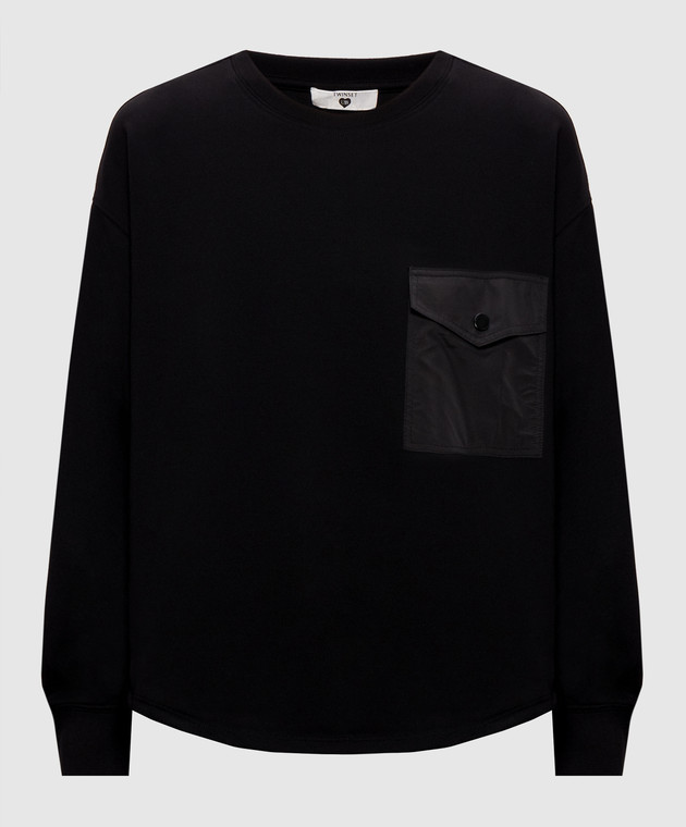 Twinset Чорний світшот з кишенею 262LI2LBB