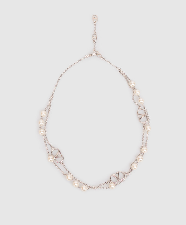 Valentino Двошаровий ланцюжок з намистинами у вигляді Swarovski 8W2J0X80UXM