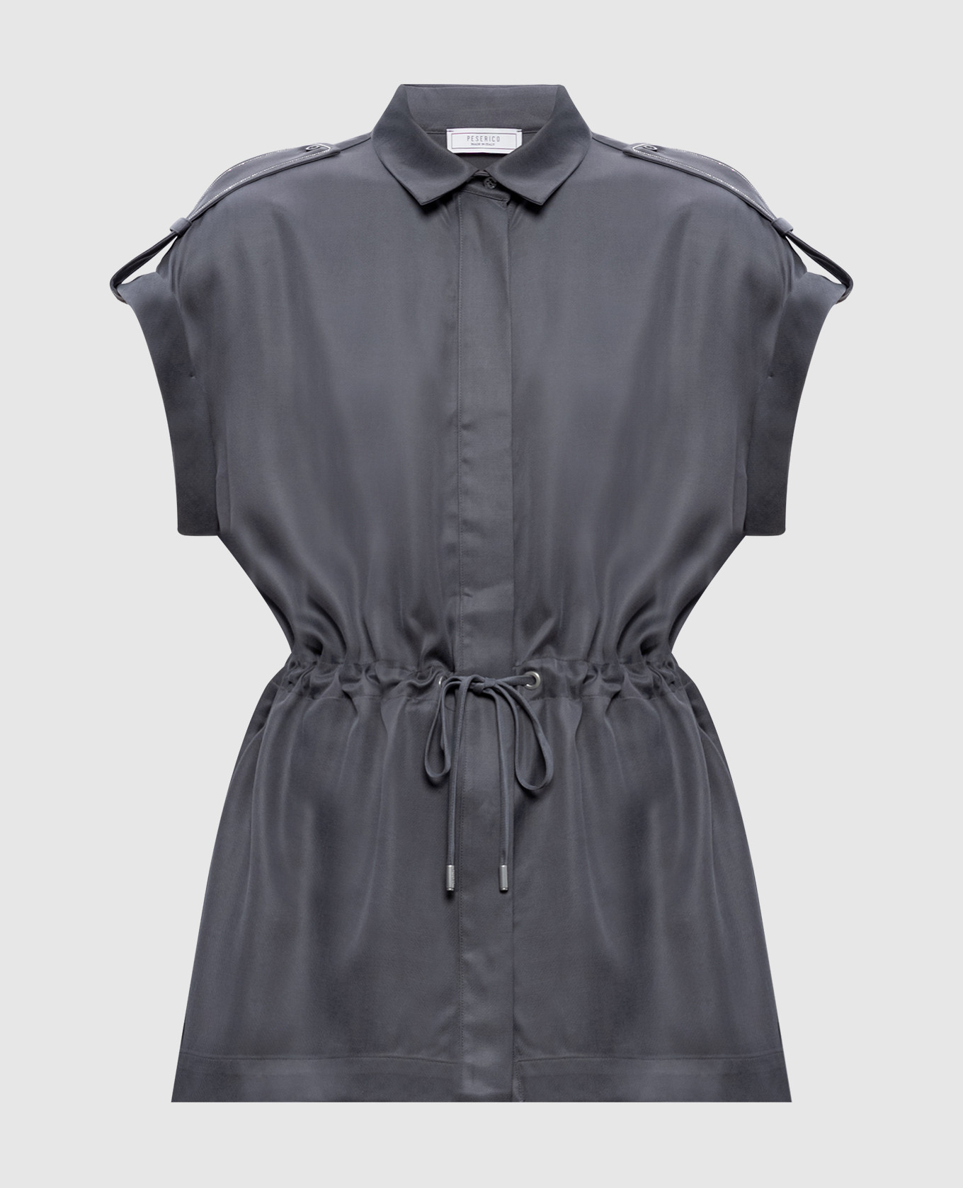 Сіра блуза з ланцюжком моніль