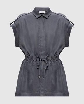 Peserico Серая блуза с цепочкой мониль S0602001955