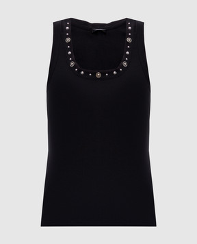 Versace Черный топ в рубчик 10232091A17221