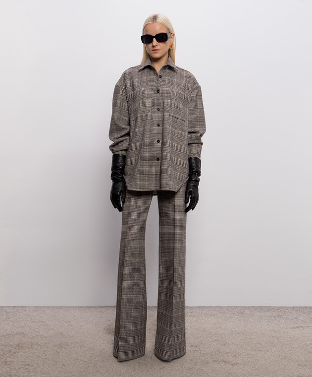 Ermanno Scervino Рубашка из шерсти в клетку D492K402ZHY изображение 2