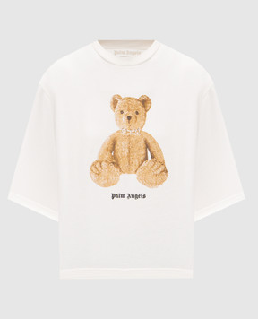 Palm Angels Футболка Bear кольору айворі PWAA079S26JER006