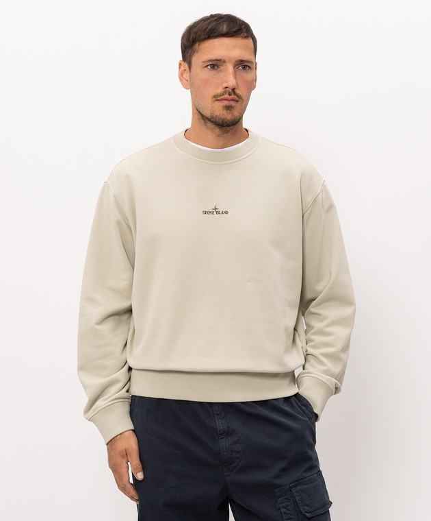 Stone Island Бежевий світшот з принтом логотипа L2S156100039S0477 зображення 3