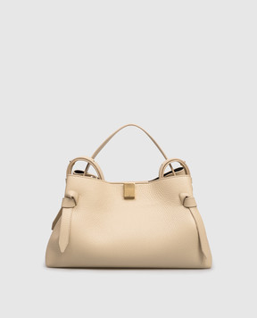 YUZEFI Бежевая кожаная сумка Gyoza GYOZA