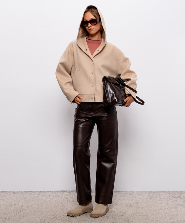 Max Mara Weekend Бежевое укороченное пальто RIDENTE с шерстью WKDRIDENTE изображение 2