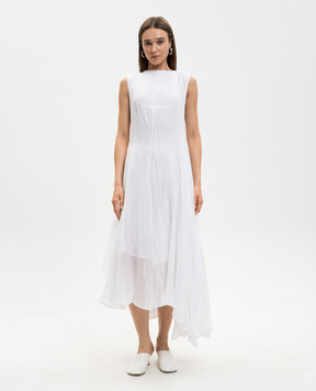 Marc Le Bihan Біла сукня з рамі з ефектом жатки 2177