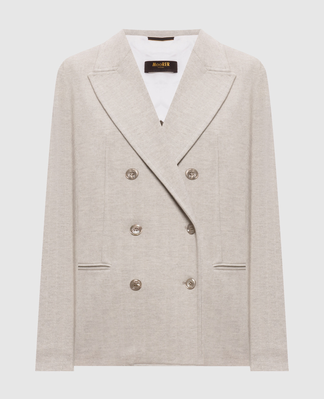 Серый двубортный жакет