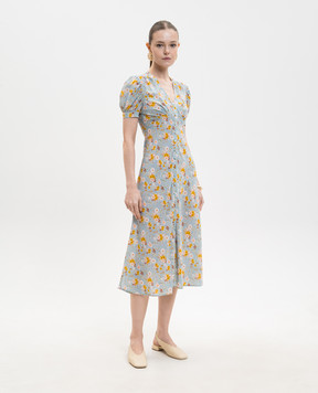 Jacob Lee Блакитна сукня із шовку в квітковий принт WSD0066SS26BCF
