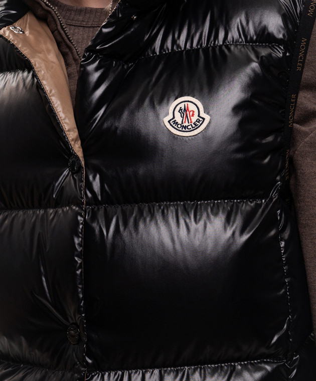 Moncler Черный пуховый жилет Badia с нашивкой логотипа L20931A001415963V изображение 5