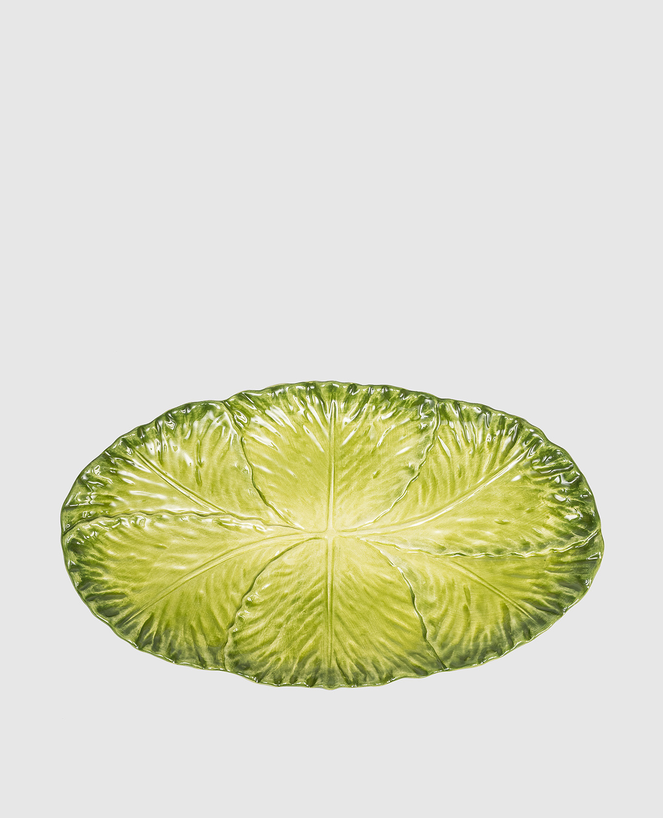 

Зеленое керамическое овальное блюдо Cabbage, Зеленый, Посуда