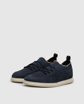 Lanciotti De Verzi Темно-синие кроссовки из нубука SNEAKERS