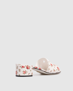 Dolce&Gabbana Білі шкіряні мюлі в принт CR1755AZ046