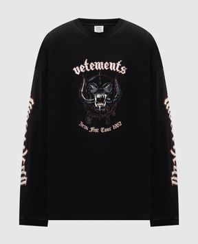 Vetements Чорний лонгслів з принтом MH27LS243B