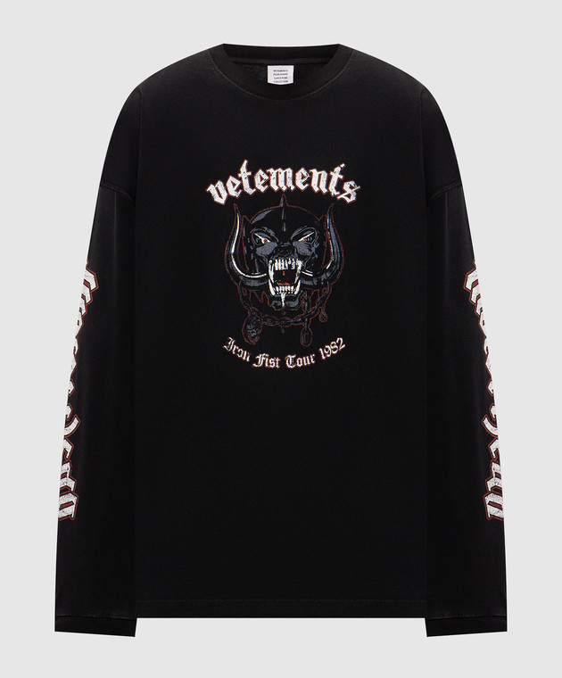 Vetements Чорний лонгслів з принтом MH27LS243B