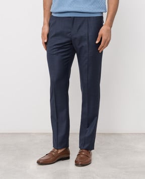 Stefano Ricci Синие брюки из шерсти M1T6100022W0020U