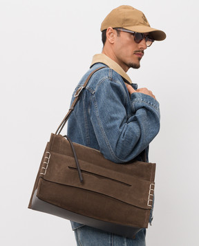 JW Anderson Коричневая замшевая сумка Loafer HB0749LA0364m