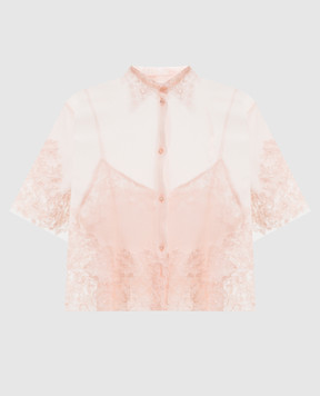 Ermanno Scervino Рожева блуза із шовку з мереживом D482K718APCSQYE