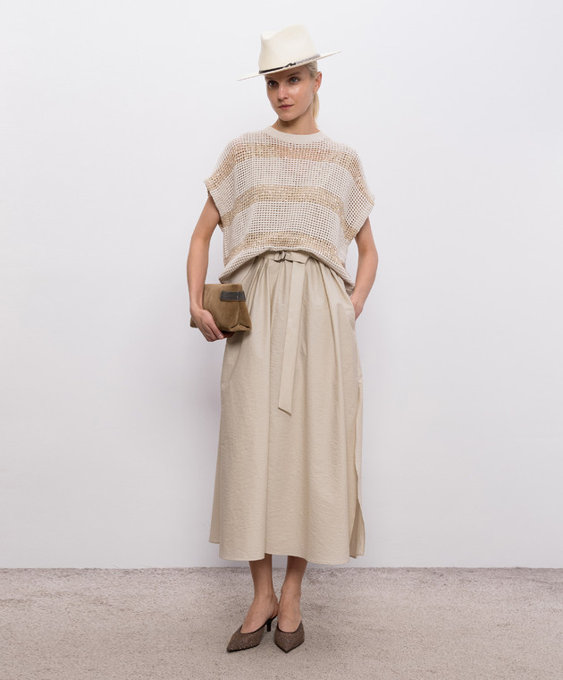 Brunello Cucinelli Бежева сукня міді M0F79A5092 зображення 2