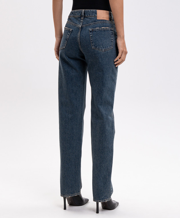 Magda Butrym Синие джинсы с эффектом потертости DENIM01PANTS125926 изображение 4