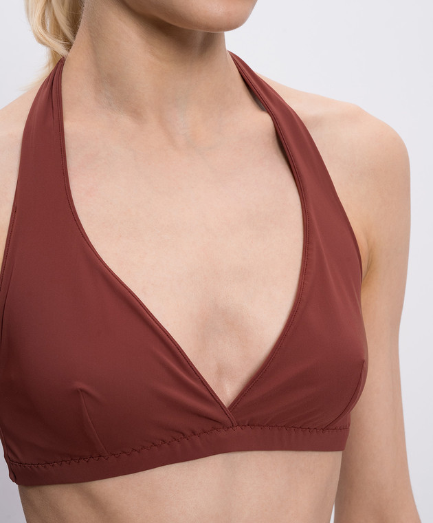 Brunello Cucinelli Коричневий ліф від купальника з ланцюжком моніль MQ965VS479 зображення 5