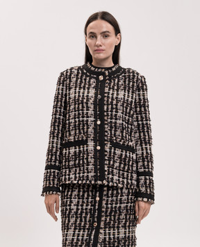Twinset Черный твидовый жакет 262AQ2021