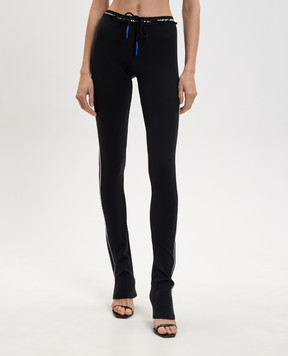 Off-White Чорні легінси з контрастним логотипом 2VV01GS26JER001