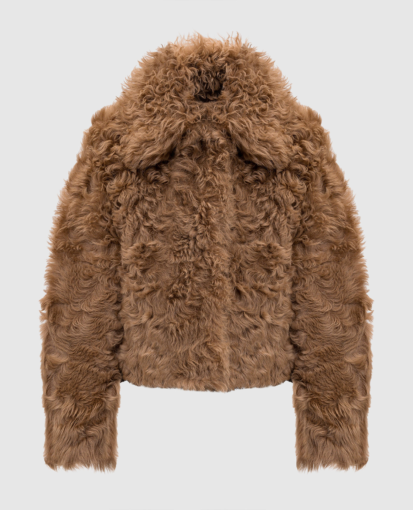 

Коричневая укороченная дубленка, Коричневый, Дубленки