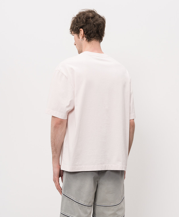 Off-White Розовая футболка с принтом логотипа 44MAA120S26J00U изображение 4