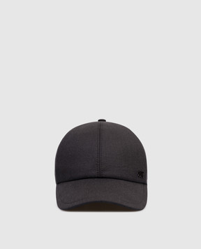 Stefano Ricci Чорна кепка з кашеміру та шовку MCV610013EMA0035