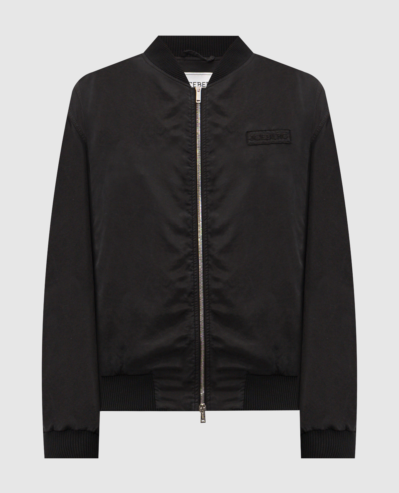 

Черный бомбер с нашивкой логотипа, Бомберы