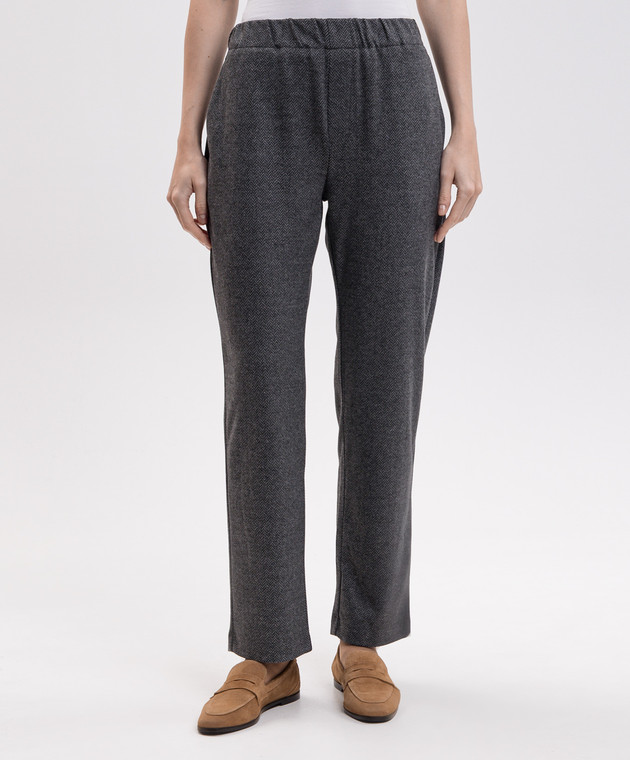 Max Mara Weekend Сірі штани CORDOBA у візерунок WKDCORDOBA зображення 3