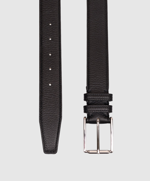 Kiton Чорний шкіряний ремінь USCA006N00126 зображення 3