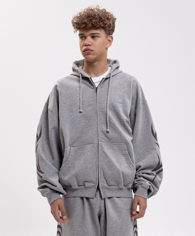 Vetements Серая меланжевая спортивная куртка с принтом MH27ZU151G изображение 3
