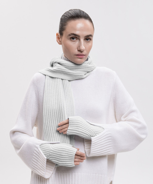 Allude Блакитний шарф з кашеміру 26511247 зображення 2