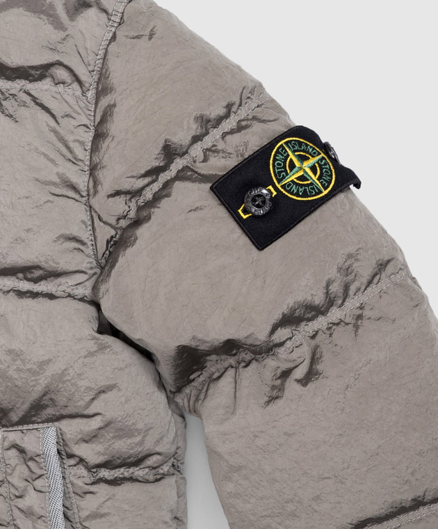 Stone Island Дитячий пуховик кольору хакі з патчем логотипа L2S164100006S00191012 зображення 3
