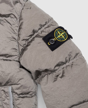 Stone Island Дитячий пуховик кольору хакі з патчем логотипа L2S164100006S001914