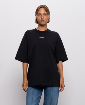 Dolce&Gabbana Черная футболка с нашивкой логотипа F8V78THU7MA