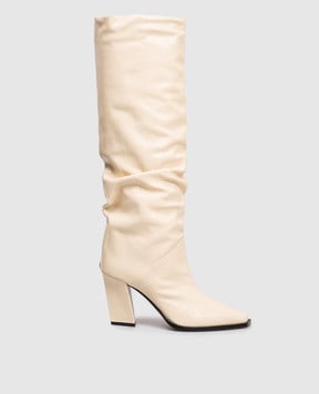 Jimmy Choo Бежеві шкіряні чоботи Hart з принтом під шкіру рептилії HARTKB85GHF