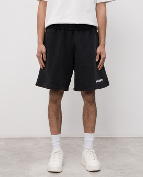 Misbhv Чорні шорти з принтом логотипа 230M353