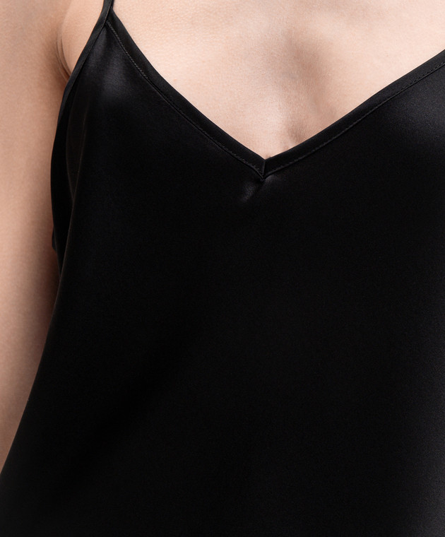 Dore & Rose Чорна нічна сорочка із шовку PREMIUMSILKSLIPDRESS зображення 4