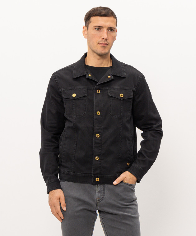 Stefano Ricci Черная джинсовая куртка MFJ6301060TR195K изображение 3