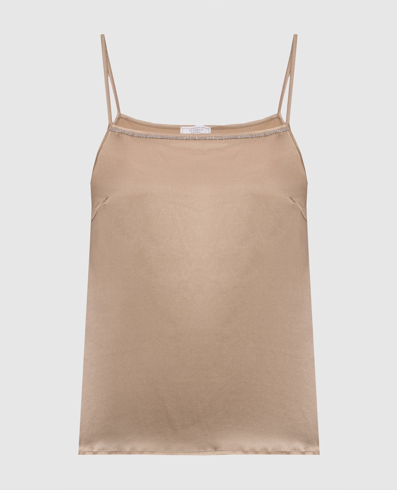 Бежевый топ из шелка