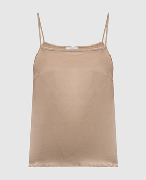 Peserico Бежевий топ із шовку A08921D02372