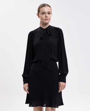 Twinset Черное платье с воротником-аскотом 262TT2460