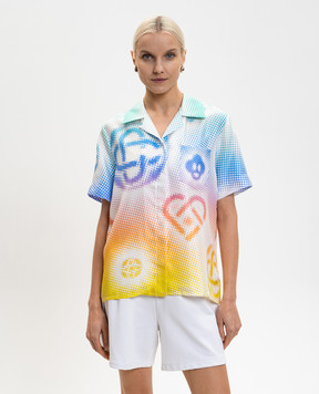 Casablanca Белая блузка Halftone из шелка WSP26SH20002