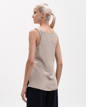 Max Mara Бежевый топ PAVIDO из шелка MXMPAVIDO