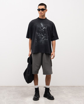 Vetements Чорна футболка Jesus On A Cross ME76TR193BX