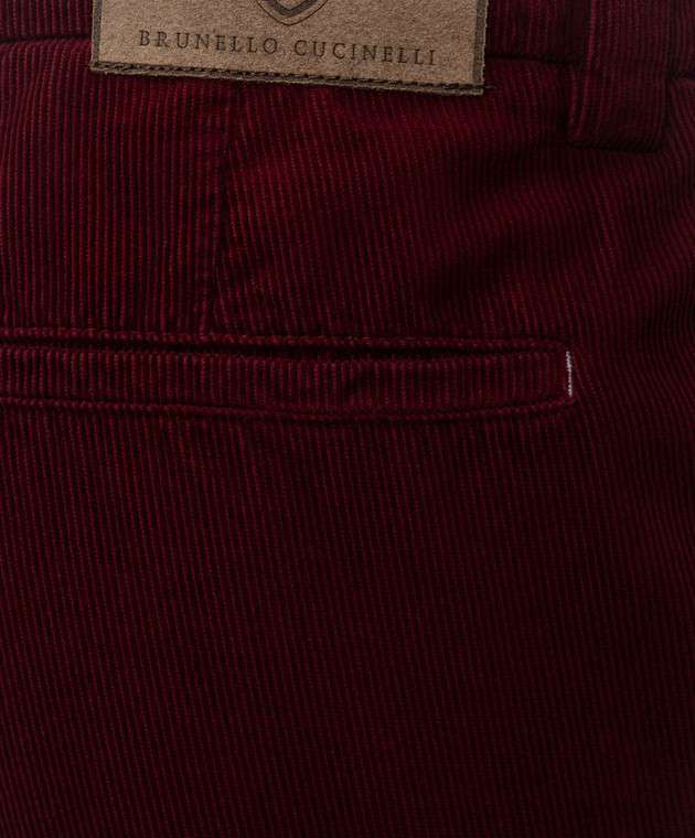 Brunello Cucinelli Бордові вельветові штани з патчем M279D3030F зображення 5